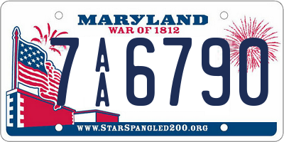 MD license plate 7AA6790