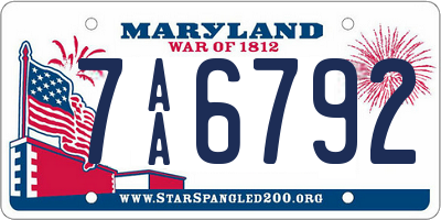 MD license plate 7AA6792