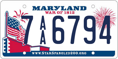 MD license plate 7AA6794
