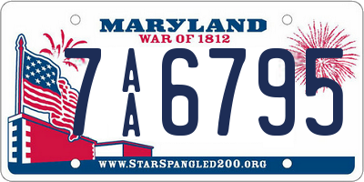 MD license plate 7AA6795