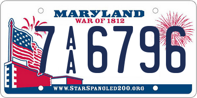 MD license plate 7AA6796