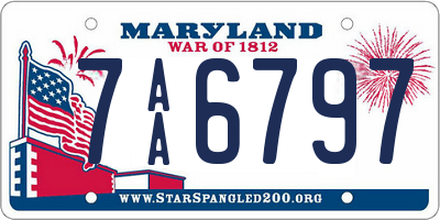 MD license plate 7AA6797