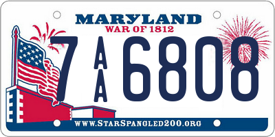 MD license plate 7AA6808