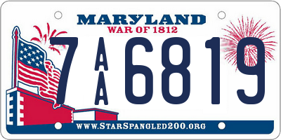 MD license plate 7AA6819