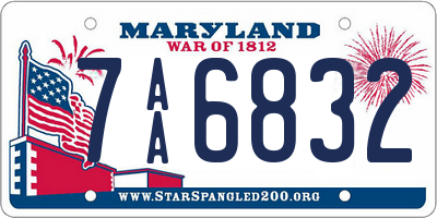 MD license plate 7AA6832