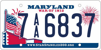 MD license plate 7AA6837