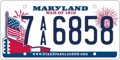 MD license plate 7AA6858