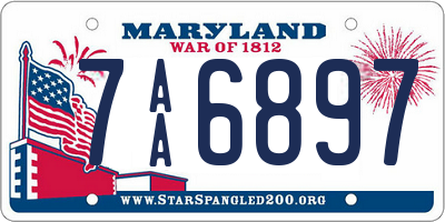 MD license plate 7AA6897