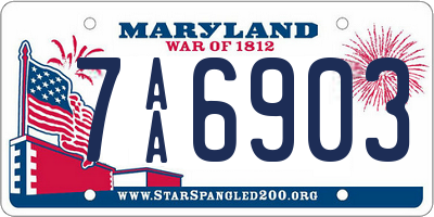 MD license plate 7AA6903