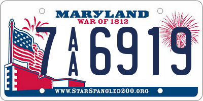 MD license plate 7AA6919