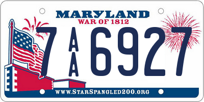 MD license plate 7AA6927