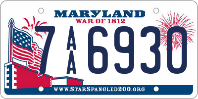 MD license plate 7AA6930