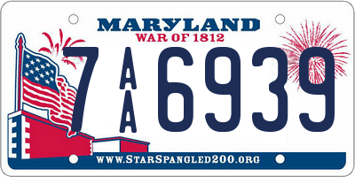 MD license plate 7AA6939