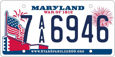 MD license plate 7AA6946