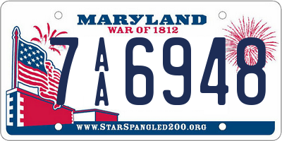 MD license plate 7AA6948