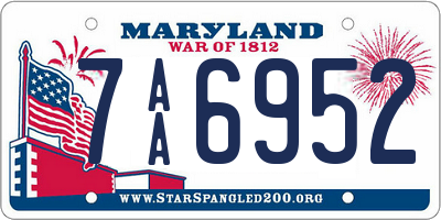 MD license plate 7AA6952