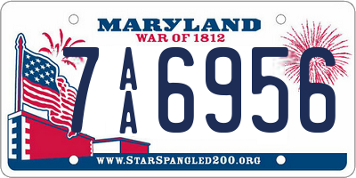 MD license plate 7AA6956