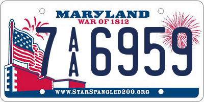 MD license plate 7AA6959
