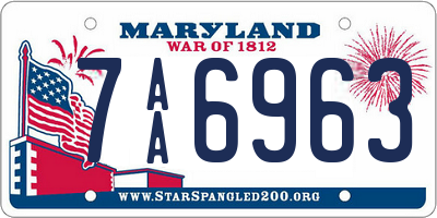 MD license plate 7AA6963