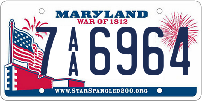 MD license plate 7AA6964