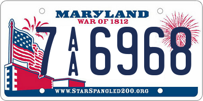 MD license plate 7AA6968