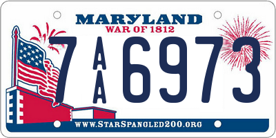 MD license plate 7AA6973