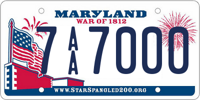 MD license plate 7AA7000