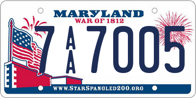 MD license plate 7AA7005