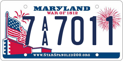 MD license plate 7AA7011