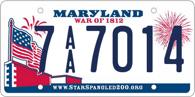 MD license plate 7AA7014