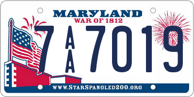 MD license plate 7AA7019