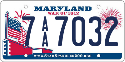 MD license plate 7AA7032