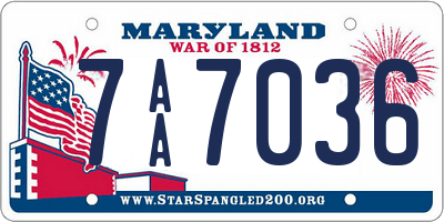 MD license plate 7AA7036