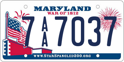 MD license plate 7AA7037