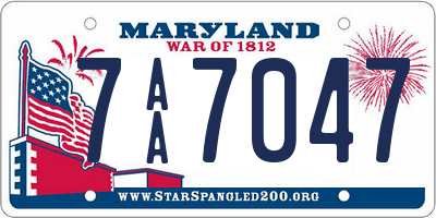 MD license plate 7AA7047