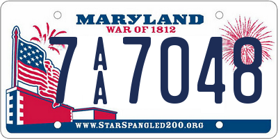 MD license plate 7AA7048