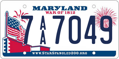MD license plate 7AA7049