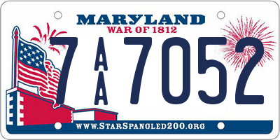 MD license plate 7AA7052