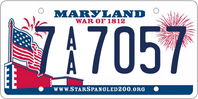 MD license plate 7AA7057