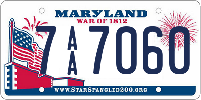 MD license plate 7AA7060