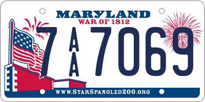 MD license plate 7AA7069