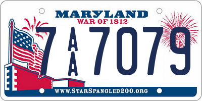 MD license plate 7AA7079