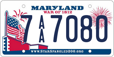 MD license plate 7AA7080
