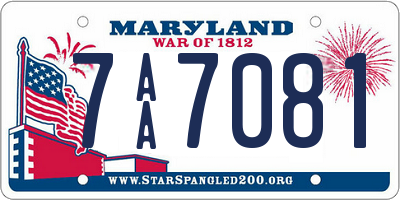 MD license plate 7AA7081