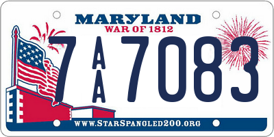 MD license plate 7AA7083