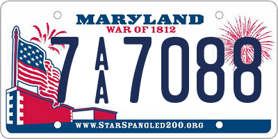 MD license plate 7AA7088