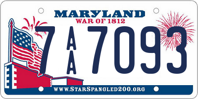 MD license plate 7AA7093