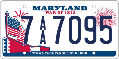 MD license plate 7AA7095