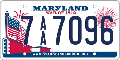 MD license plate 7AA7096