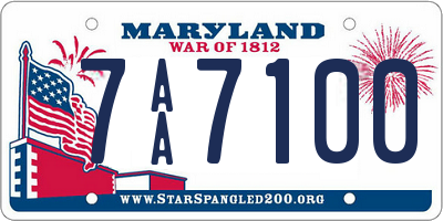 MD license plate 7AA7100